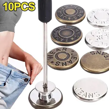 Paket Jeans Taille Knöpfe 17mm Nagel frei verstellbare Taille Extender Knöpfe abnehmbare Kleidung (10 Stück)