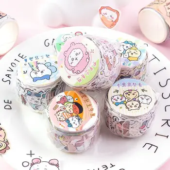 Chiikawas Niedliche Cartoon Washi Tape Aufkleber DIY Collage Dekorative Zubehörteile für Journal (100 Stück)