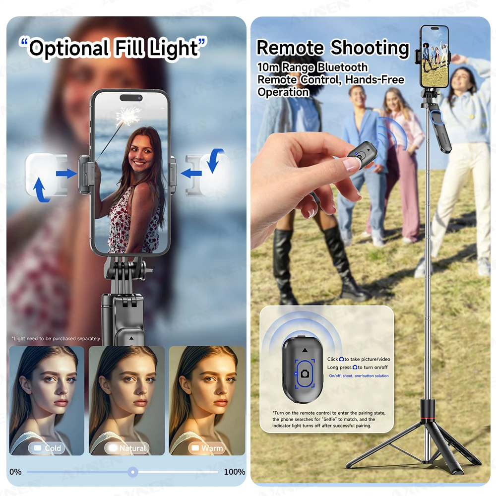 F16 Selfie-Stick-Stativ mit 1708 mm langem 8-teiligen Stange – Bild 5