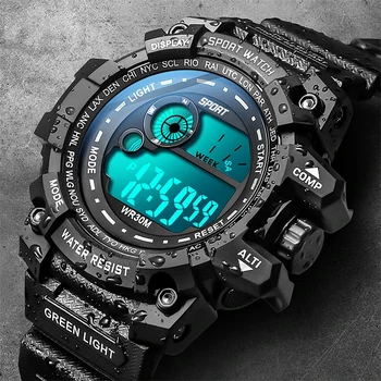 Männer led digital uhren leuchtende mode sport wasserdichte uhren für mann date armee militär uhr relogio