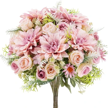 Künstliche Rosenblumen, Hochzeit, Zuhause, Zimmer, Hof, Dekoration, Brautstrauß, Garten, gefälschte Seide