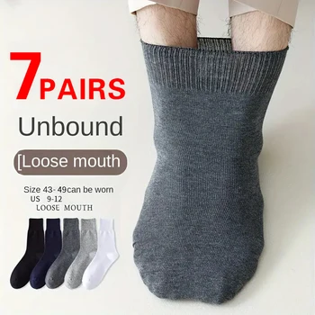 7 Paar nicht bindende Diabetes-Socken für Herren, bequeme, atmungsaktive Socken, geeignet für ältere Menschen