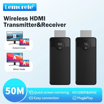 Lemorele Q50 Wireless HDMI Video Sender und Empfänger Extender Kit Display Adapter Dongle für TV Monitor