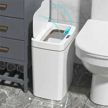 Intelligenter Badezimmer-Mülleimer, automatische Verpackung, elektronischer Mülleimer, weiß, berührungslos