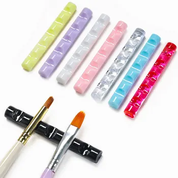5 Grids Nagel Pinsel Rack Regal Organizer Bunte Stift Rest Display Acryl Ständer Halter Zeigt Regal Maniküre