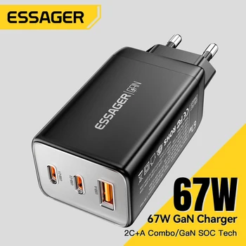 GaN USB-C Ladegerät 67 W, PD 3.0, QC 3.0, für iPhone und Laptops