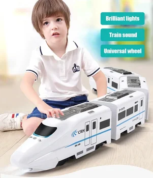 Kinder Simulation Hochgeschwindigkeits-Eisenbahn zug Spielzeug elektrische Ton Lichtzug Modell auto Puzzle