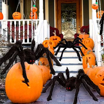 Riesige Halloween-Spinne für den Innen- und Außenbereich, Veranda-Dekoration für Spukhaus oder Zuhause, Party