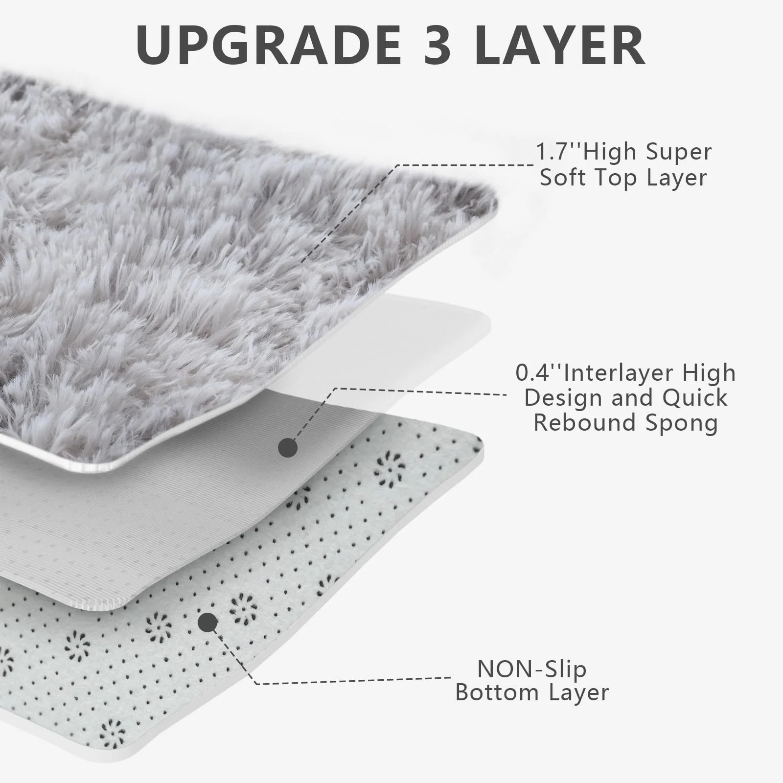 VIKAMA Ultra-Weicher Flauschiger Teppich, Schlafzimmer & – Bild 6