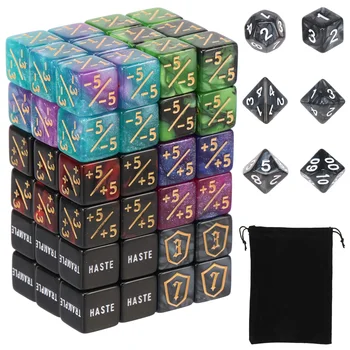 MTG-Zählerwürfel-Set mit Schlüsselwörtern, Zählerwürfel - 1/- 1 Token, Schild, Lebenszähler (78 Stück)