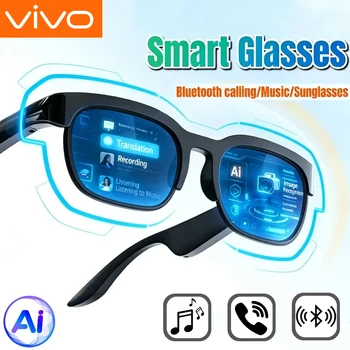 VIVO Smart-Brille mit KI-Übersetzung, Bluetooth-Konversation, Aufnahme- und Musikwiedergabe - Smarte