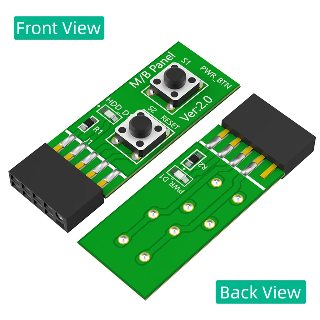 PC-Gehäuse-Taster-Adapter für Power und Reset mit LED – Bild 2