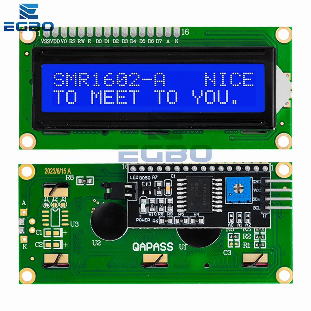EGBO LCD1602+I2C LCD 1602 Modul Blauer/Grüner Bildschirm – Bild 4