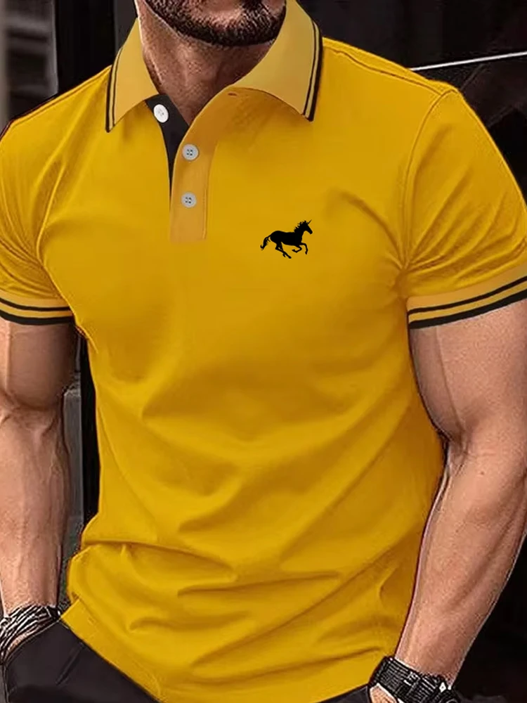 Neues Herren-T-Shirt, klassisches Kurzarm-Poloshirt – Bild 5
