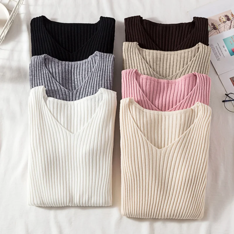 Herbst Winter Frauen Pullover Casual Langarm Gestrickte