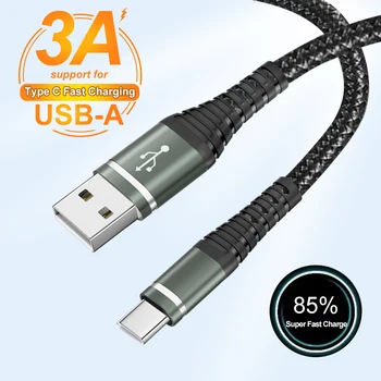 USB-C auf USB-C Kabel 3 A, Nylon geflochten, für iPhone und CarPlay
