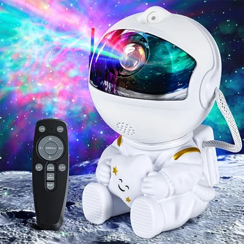Astronauten-Galaxie-Projektor-Nachtlicht, weißer Haltestern, Sterne-Projektorlampe für Kinderzimmer