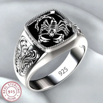 925 Sterling Silber Herrenringe Hochwertig für Männer Eleganter Bankett-Hochzeits-Schmuck