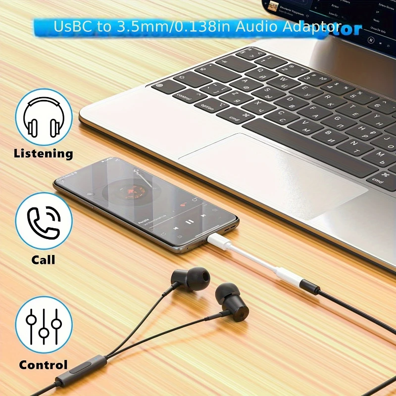 Typ C auf 3,5 mm Aux-Adapter 3 5-Klinken-Audiokabel für – Bild 6