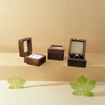 Ehe Jahrestag Liebe Geschenk Holz Schmuckschatulle Liebhaber Ring Display Box Verlobung Hochzeit Paare Ring