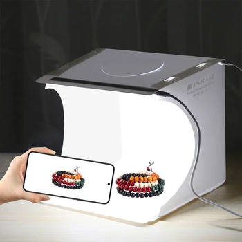Puluz 20cm mini 2 led panels falten tragbare 1100lm licht foto beleuchtung studio schießen zelt box kit mit 6
