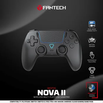 FANTECH NOVA II WGP16 Wireless Gamepad Gyro Sensor Hall Joystick und Effektlöser für PS4 NS2 Wired Controller