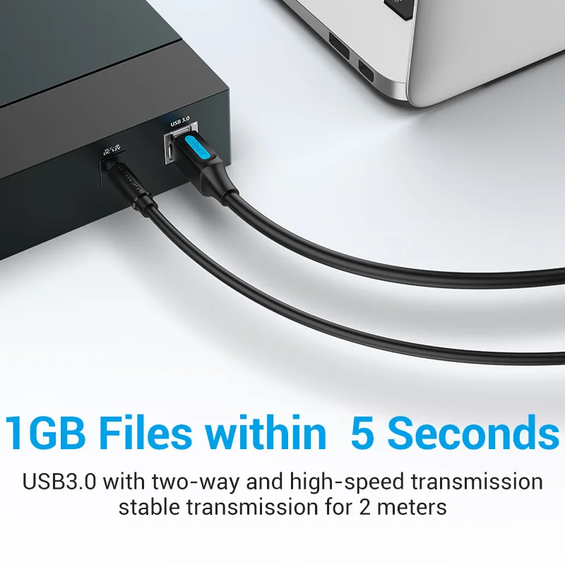 Vention USB-Druckerkabel USB 3.0 Typ A Stecker auf B Stecker – Bild 3