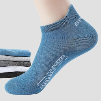 5Pairs Männer Ankle Socken Atmungsaktive Baumwolle Sport Socken Mesh Casual Sportlich Sommer Dünne Geschnitten
