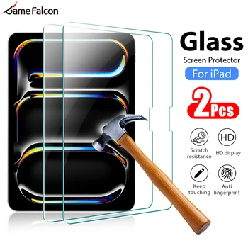 Displayschutzfolie aus gehärtetem Glas für iPad Pro 13 11th M5 M4 12.9 Air 11 M3 M2 5 4 Mini 6 7 10 (2 Stück)