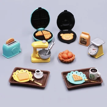 DIY Puppenhaus Bär Kekse 1/12 Miniatur Möbel Toaster Ofen Mixer Elektronische Waage Modell Set Küche Spielzeug