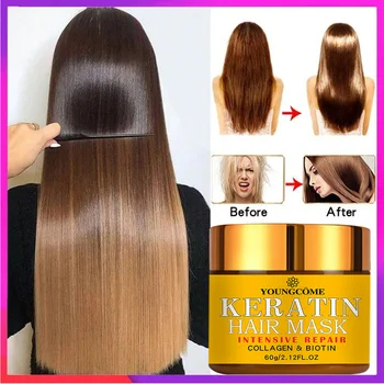 Haarreparaturen, Haarmaske, Biotin, Kollagen, Keratin, Behandlung von Haaren, Spülung, ätherisches Haaröl