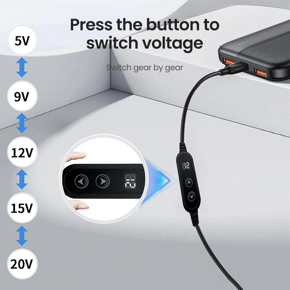 USB C zu DC Power Boost Kabel Typ C zu DC Schnelle Lade 5V zu – Bild 3