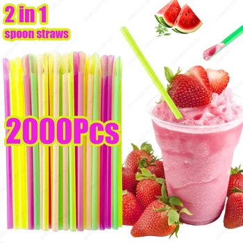 Löffel Strohhalme Milchshake Smoothie Löffel Trinkhalm Getränke Stroh für Party Bar Geburtstag Hochzeit