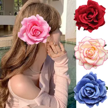 Rose Blume Haarnadel Sommer Strand Kopfschmuck Hawaii Blumen Haarspangen Bohe Stil Braut Blumen Haarspangen