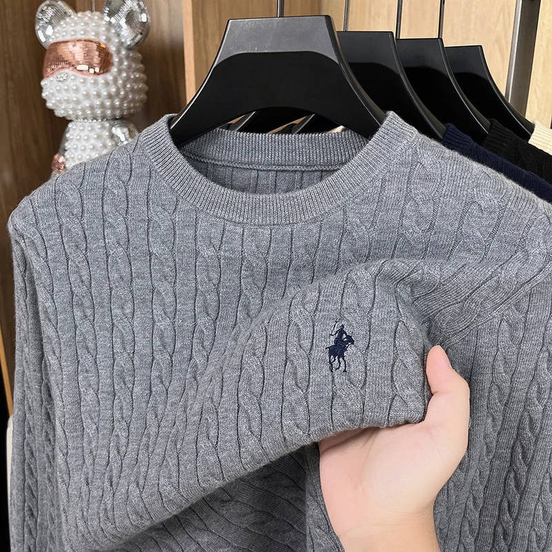 Heißer High-End-Luxus Mann Langarm Strickwaren Rundhals Kein – Bild 5