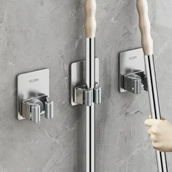 Mehrzweck-Haken, selbstklebend, zum Aufhängen an der Wand, Mopp-Rack, Besenaufhänger, Haken für Küche
