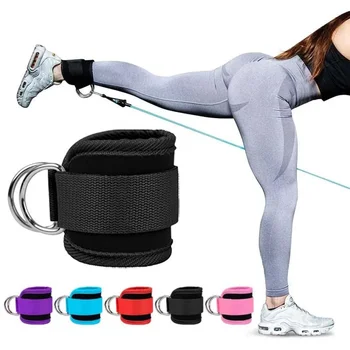 Knöchelriemen für Kabelmaschinen, gepolsterte Fußfesseln für Beintraining, vollständig verstellbare