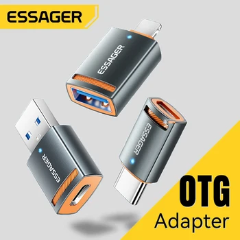 Essager USB3.0 OTG Adapter Typ-C USB-A Micro Buchse auf USB Micro iP Typ-C Stecker Konverter für MacBook