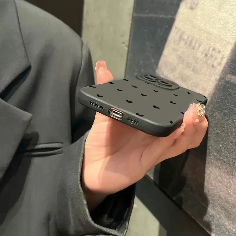 Schwarze Liebesherz-Handyhülle für iPhone 17 16 14 15 13 12 – Bild 6