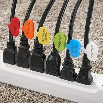Bunte Kabeletiketten, Kabelbinder, wiederverwendbar, mit beschreibbarem Etikett, Kabeletiketten, Kabel