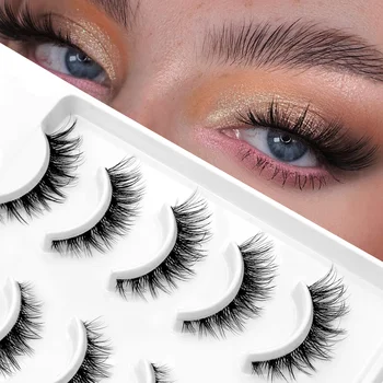 Veltrinay Katzenaugen-Wimpern, weiche, natürliche künstliche Nerz-Wimpern, künstliche Wimpern, natürlicher