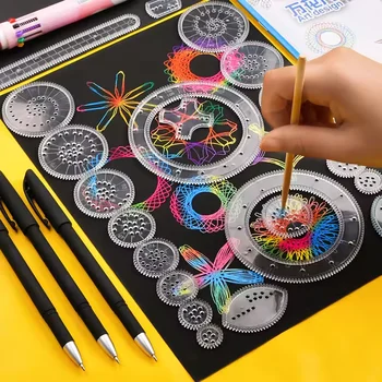 Kreative Zahnräder Geometrie Spirograph Zeichnung Schablonen Set Malvorlage Kunst Handwerk Kinder