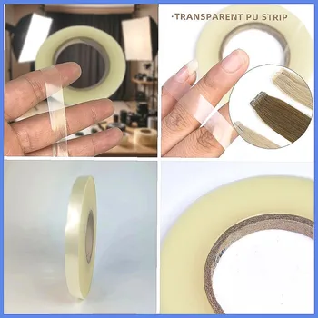 Dünnes Transparentes PU-Band für Haarverlängerungen, 100 Yards Rolle, Unsichtbares Tape-in Weft