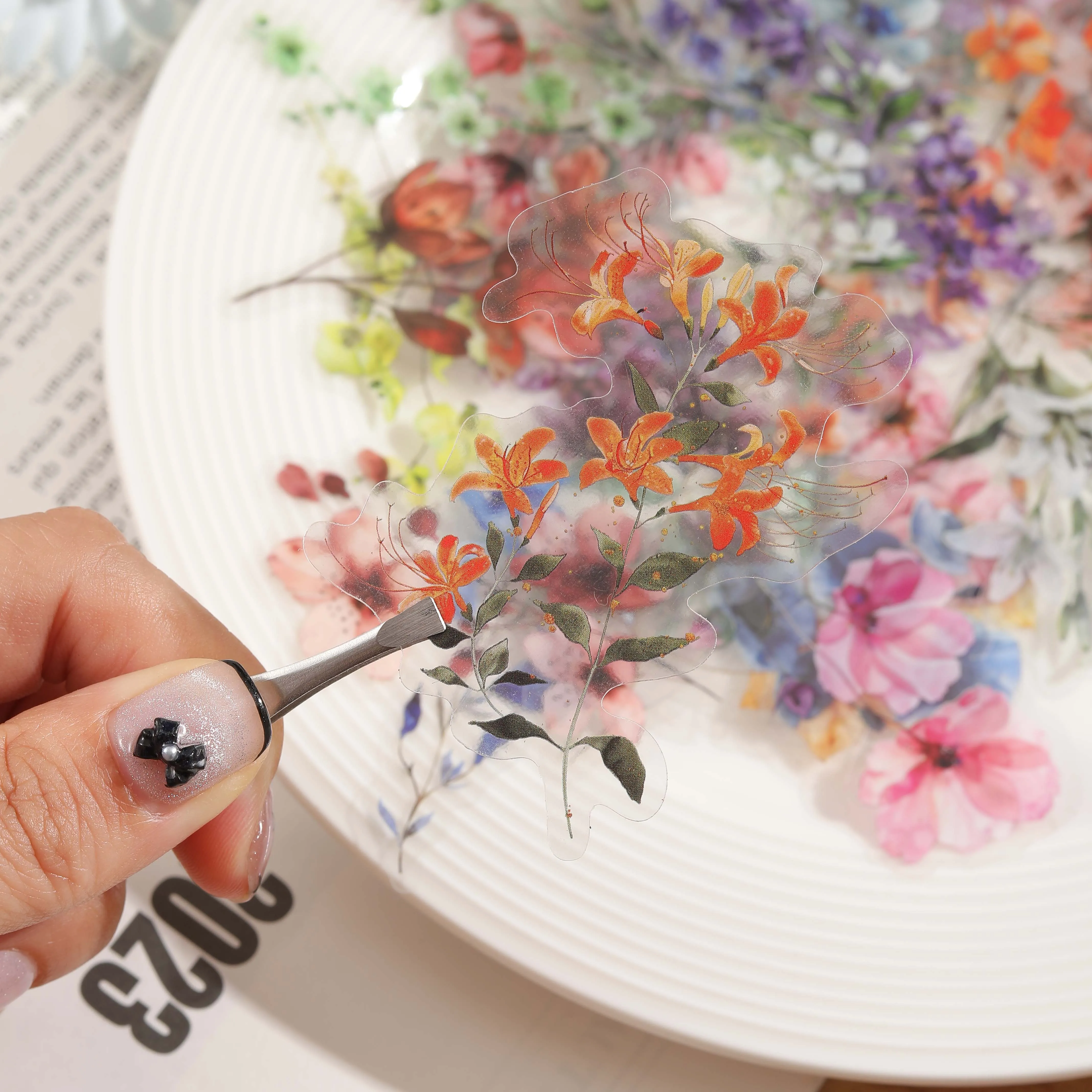 50 stücke Blume Pflanze Aufkleber Hand Zelt DIY Stick – Bild 6