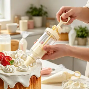 Kuchenfüllungsspritze, Spritztüllen-Set, Dessert-Dekorationswerkzeug für Cupcake-Glasur, Kuchen-Dekoration