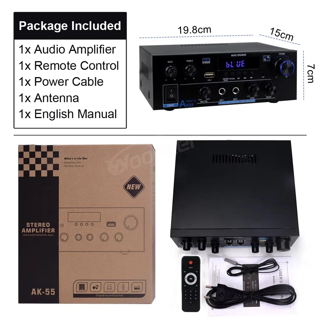 Woopker AK35/AK45/AK45 Pro/AK55 Digital Verstärker Bluetooth – Bild 6