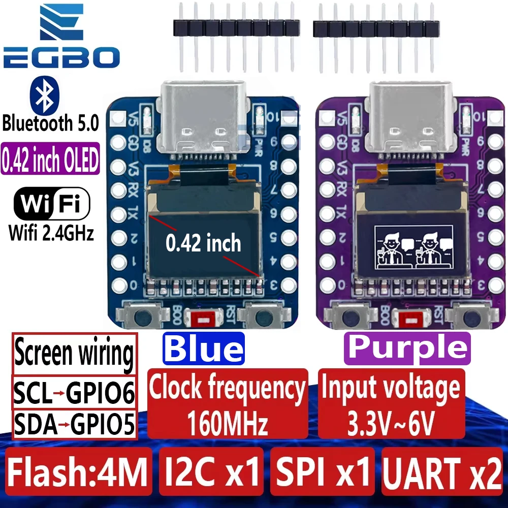 1 ~ 4PCS MINI ESP32-C3 Entwicklungsboard 2,4G Wifi 4 BT Modul