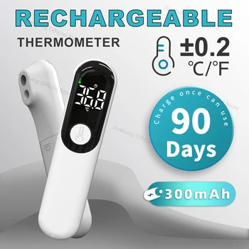 JUSTLANG Wiederaufladbares Thermometer, LED-Stirn-Digital-Infrarot-Medizinthermometer, Körpertemperatur
