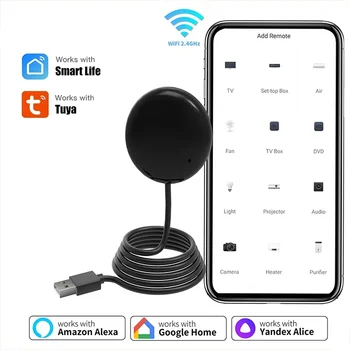 Tuya Smart WiFi IR-Fernbedienung für Smart Home APP, Fernbedienung für TV, DVD, AUD, AC, kompatibel mit Alexa