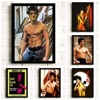 Kampfkunst-Leinwanddruck, einzelne ungerahmte Leinwand-Wandkunst, Bruce L-Lee Vintage-Film-Still-Poster